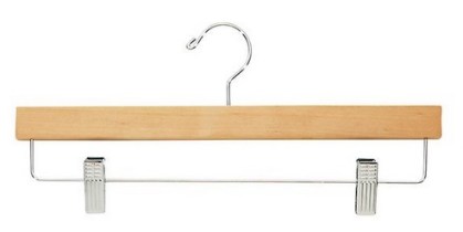Wodden Skirt Hanger with metal clamps